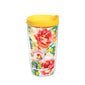 Fiesta® Floral Bouquet 16 oz Tumbler with Yellow Lid, Tervis Tumbler - Fiesta Factory Direct by Homer Laughlin China.  Dinnerware proudly made in the USA.  