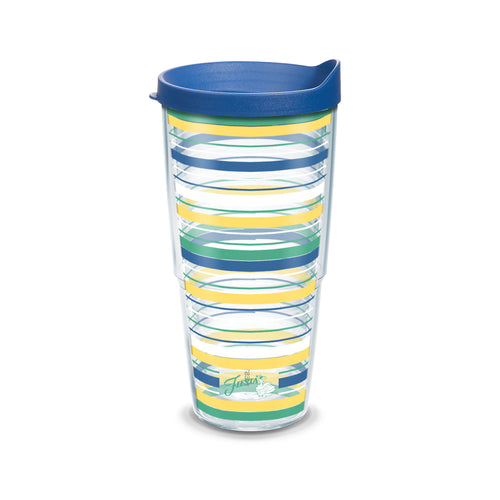 Fiesta® Stripes Floral 16 oz Tumbler with Lid