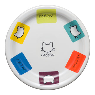 Meow Cat Appetizer Plate, fiestaÂ® Pet Ware - Fiesta Factory Direct by Homer Laughlin China.  Dinnerware proudly made in the USA.  