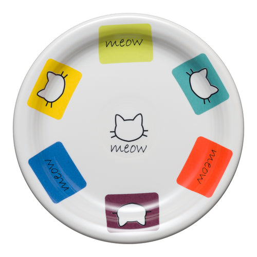 Meow Cat Appetizer Plate, fiestaÂ® Pet Ware - Fiesta Factory Direct by Homer Laughlin China.  Dinnerware proudly made in the USA.  