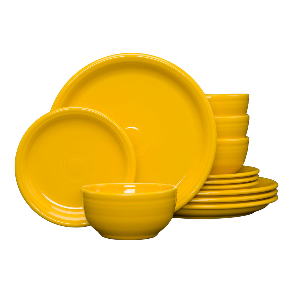 WHITE Bistro Coupe 12-Piece Dinnerware Set, Service for 4