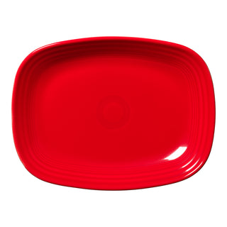 scarlet red  rectangular platter made in the USA