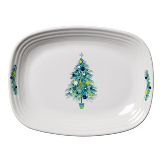 Fiesta Blue Christmas Tree Rectangular Platter