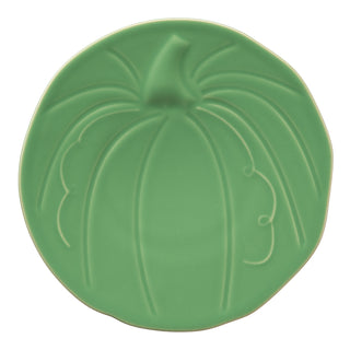 meadow green Fiesta pumpkin shaped embossed plate made in the usa