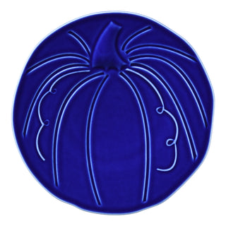 twilight blue  Fiesta pumpkin shaped embossed plate made in the usa