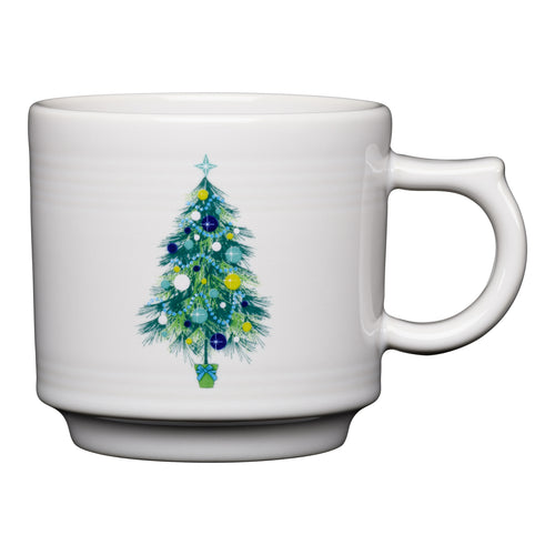 Blue Christmas Tree Stacking Mug