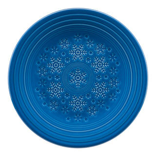 Fiesta Embossed Snowflake Luncheon Plate Lapis blue