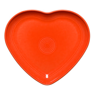 Poppy orange Scarlet red Fiesta Heart shaped Plate Made in the USA