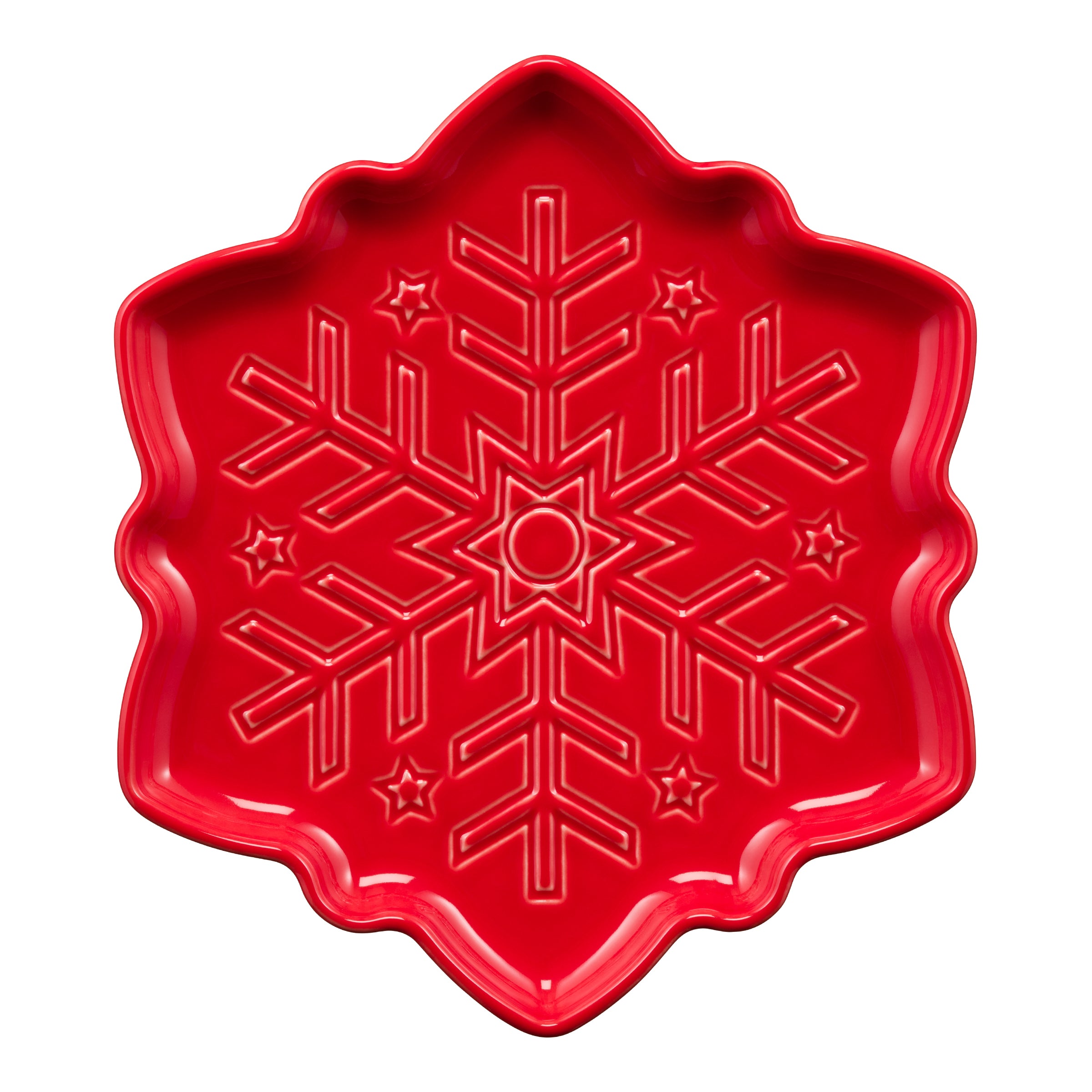 Good 3 FIESTA SNOWFLAKE SHAPED PLATES