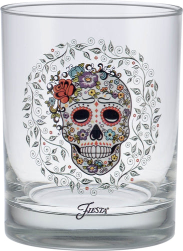 14 oz. Fiesta®SKULL AND VINE Sugar Double Old Fashion Glass - Set of 4, Glassware - Fiesta Factory Direct by Homer Laughlin China.  Dinnerware proudly made in the USA.  