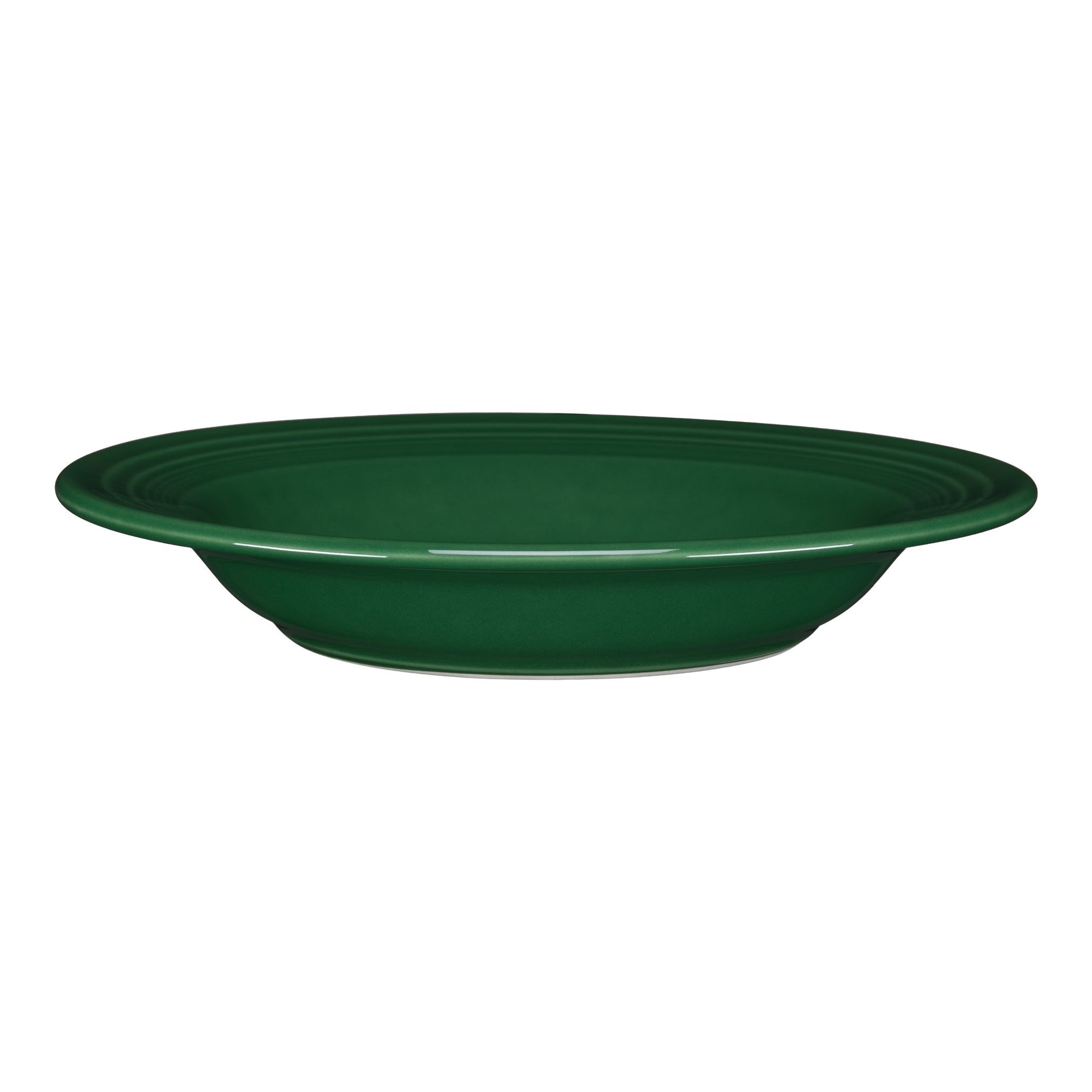 Lines Soup Bowl Green Gloss With Brown Rim