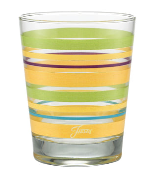 15 oz. Fiesta® Caribbean Sunset Stripes Tapered Double Old Fashion – Set of 4, Glassware - Fiesta Factory Direct by Homer Laughlin China.  Dinnerware proudly made in the USA.  