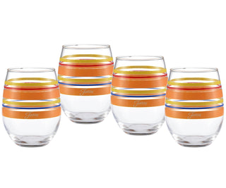 15 oz. Fiesta® Sienna Sunset Stripes Stemless Wine – Set of 4