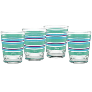 15 oz. Fiesta® Farmhouse Chic Stripes Tapered Double Old Fashion – Set of 4, Glassware - Fiesta Factory Direct by Homer Laughlin China.  Dinnerware proudly made in the USA.  