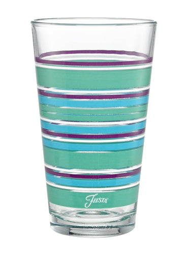 16 oz. Fiesta® Farmhouse Chic Stripes Cooler – Set of 4, Glassware - Fiesta Factory Direct by Homer Laughlin China.  Dinnerware proudly made in the USA.  