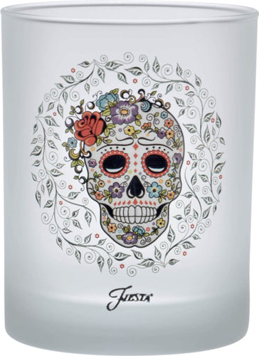 14 oz. Fiesta®SKULL AND VINE Sugar Frosted Double Old Fashion Glass - Set of 4, Glassware - Fiesta Factory Direct by Homer Laughlin China.  Dinnerware proudly made in the USA.  
