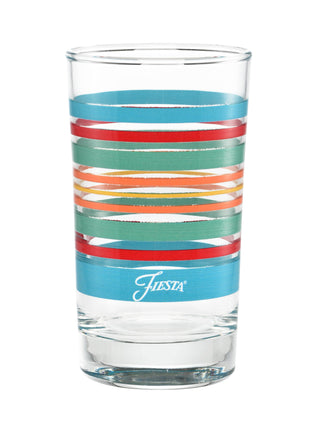 7 oz. Fiesta® Rainbow Radiance Stripes Juice Glass – Set of 4, Glassware - Fiesta Factory Direct by Homer Laughlin China.  Dinnerware proudly made in the USA.  