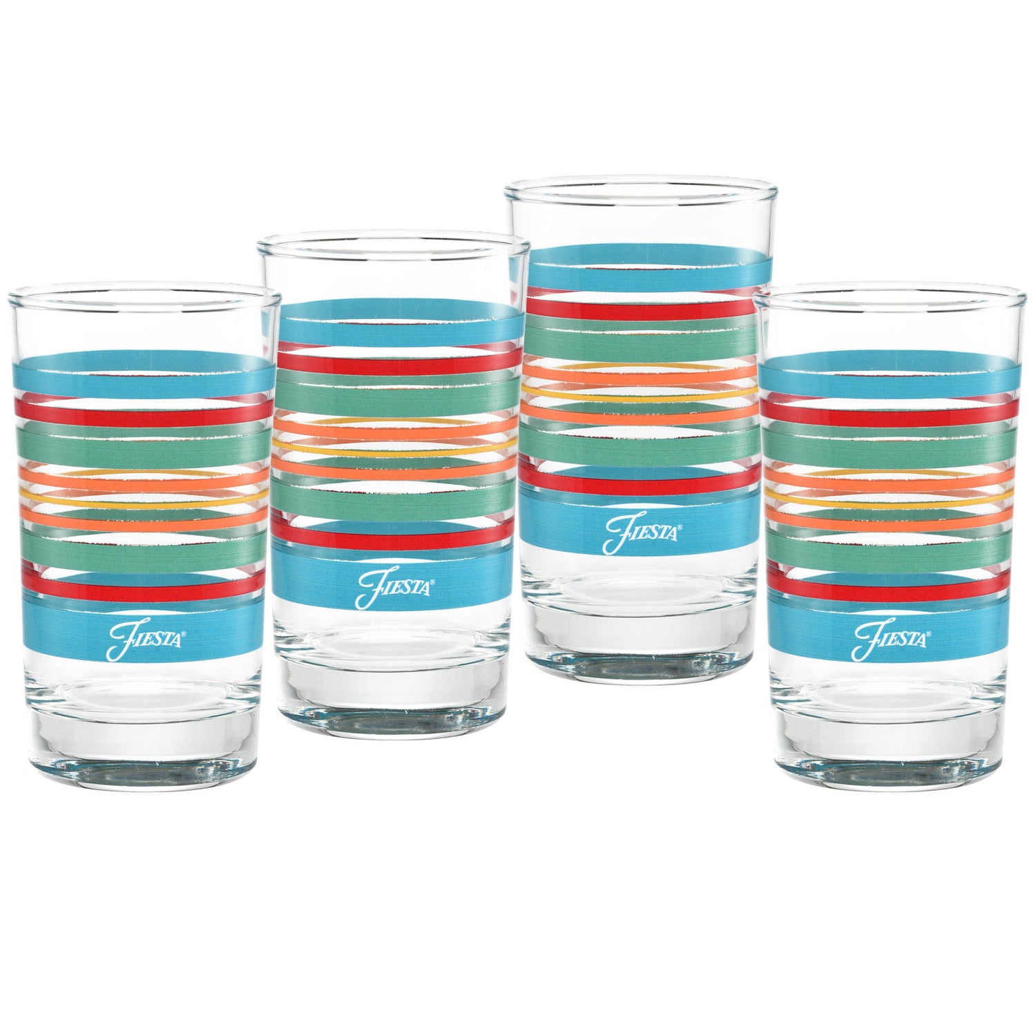 Flaired 6-Pc. Striped Glass Set in Mixed - FiestaSpecialties