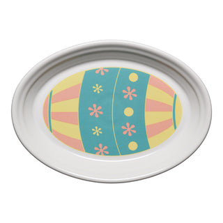 Easter Egg Turquoise 9 5/8 Inch Small Oval Serving Platter