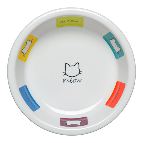 Meow Cat Bowl Medium, fiestaÂ® Pet Ware - Fiesta Factory Direct by Homer Laughlin China.  Dinnerware proudly made in the USA.  