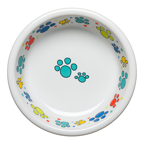 Scatter Print Cat Paws Bowl Medium, fiestaÂ® Pet Ware - Fiesta Factory Direct by Homer Laughlin China.  Dinnerware proudly made in the USA.  