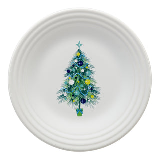 Blue Christmas Tree on White Luncheon Plate, fiestaÂ® Blue Christmas tree - Fiesta Factory Direct by Homer Laughlin China.  Dinnerware proudly made in the USA.  