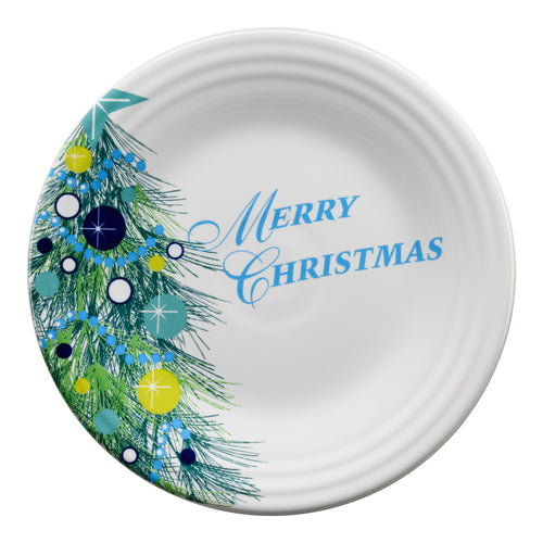 Fiesta Blue Christmas Tree Merry Christmas Luncheon Plate