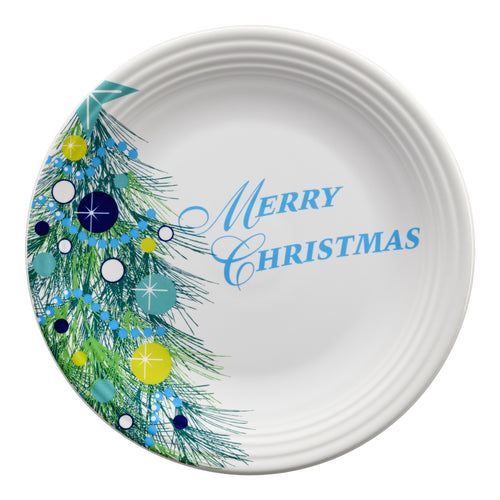 Fiesta Blue Christmas Tree Merry Christmas Plate