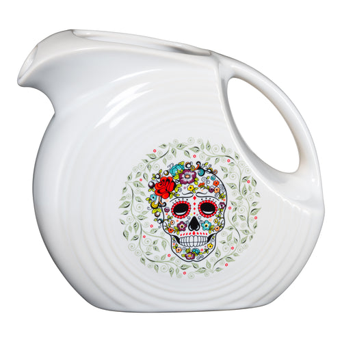 Large Disk Pitcher SKULL AND VINE Sugar - Fiesta Factory Direct