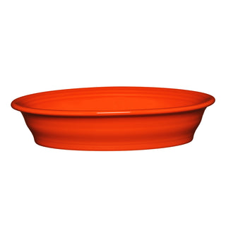 poppy orange Fiesta oval vegetable bowl made in the usa