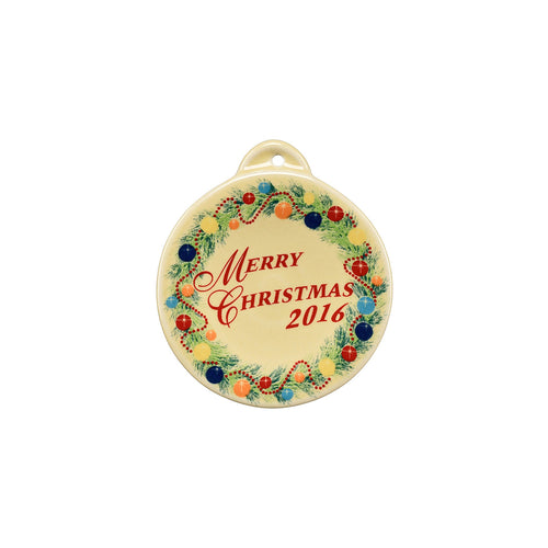 2016 Christmas Ornament - USA Dinnerware Direct, Holiday proudly made in the USA by the Fiesta Tableware Company