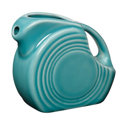 turquoise blue fiesta small disk pitcher made in the usa