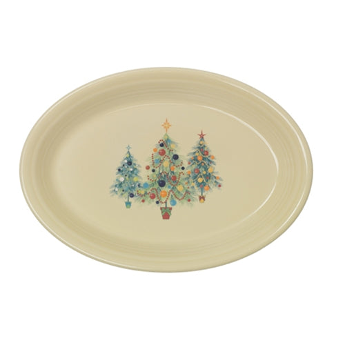 Large Christmas Trio of Trees Oval Platter - Fiesta Factory Direct