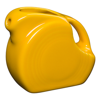 daffodil yellow fiesta small disk pitcher made in the usa