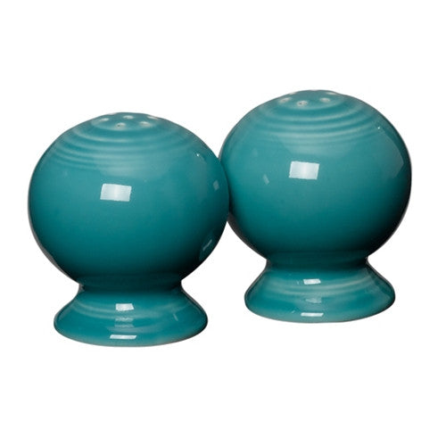 Antique Turquoise Glass Salt and Pepper Shakers - Glass Salt and