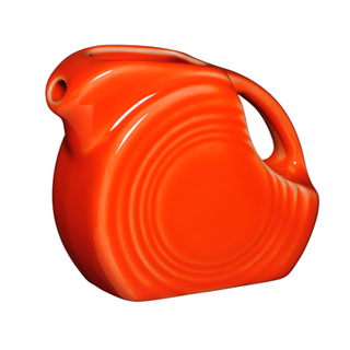 poppy orange fiesta small disk pitcher made in the usa