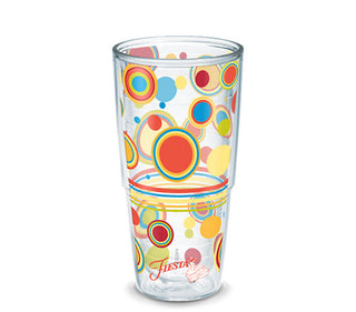 Fiesta® Dots Poppy 24 oz Tumbler, Tervis Tumbler - Fiesta Factory Direct by Homer Laughlin China.  Dinnerware proudly made in the USA.  